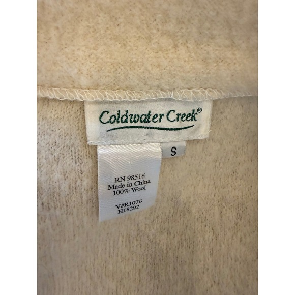 Coldwater‎ Creek Wool Flower Embellished Blazer Jacket Cream Size S Wedding - Picture 4 of 6